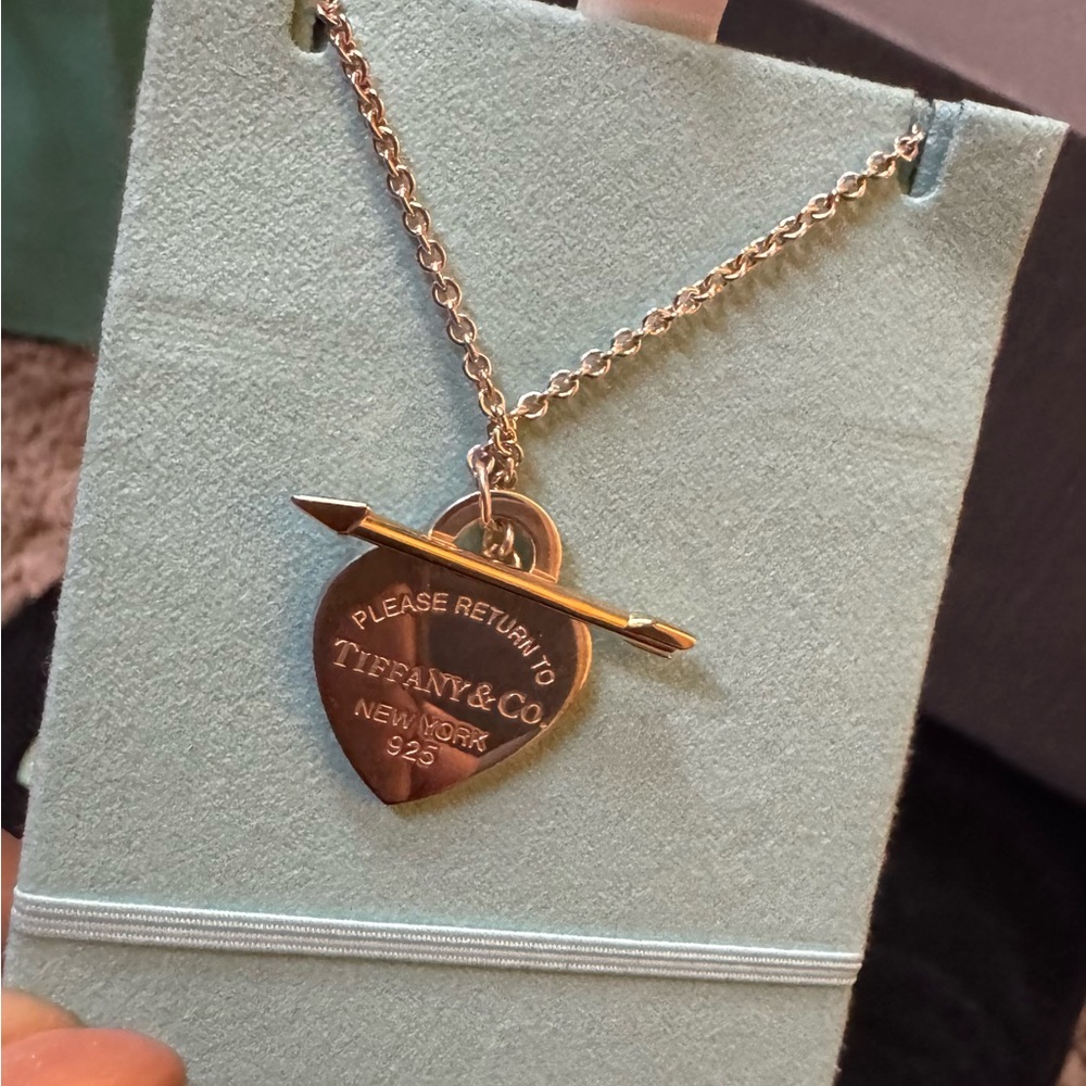 Tiffany & Co. Silver and Gold Heart Pendant Necklace